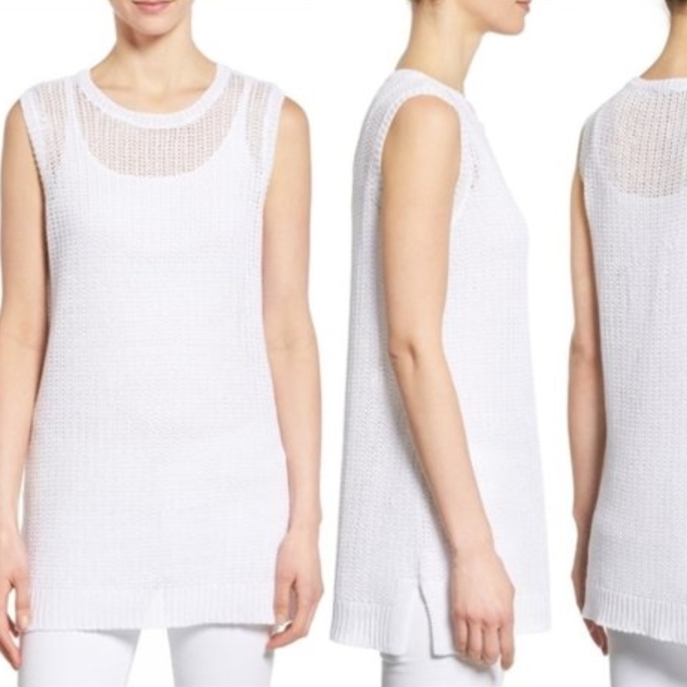 NWT EILEEN FISHER Org Linen Fisherman Knit Tunic S